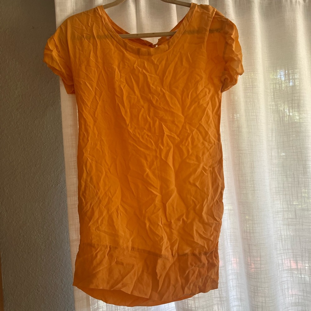 Kanvas Orange Silk Mini Dress - Size XS